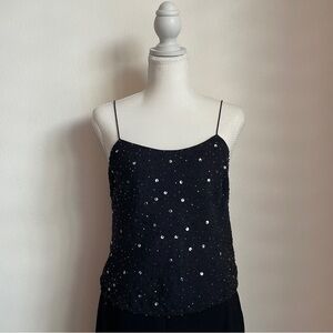 Vintage Y2K Beaded Silk Cami Sequin Tank Top Party Rave Going Out Fairy Grunge 6